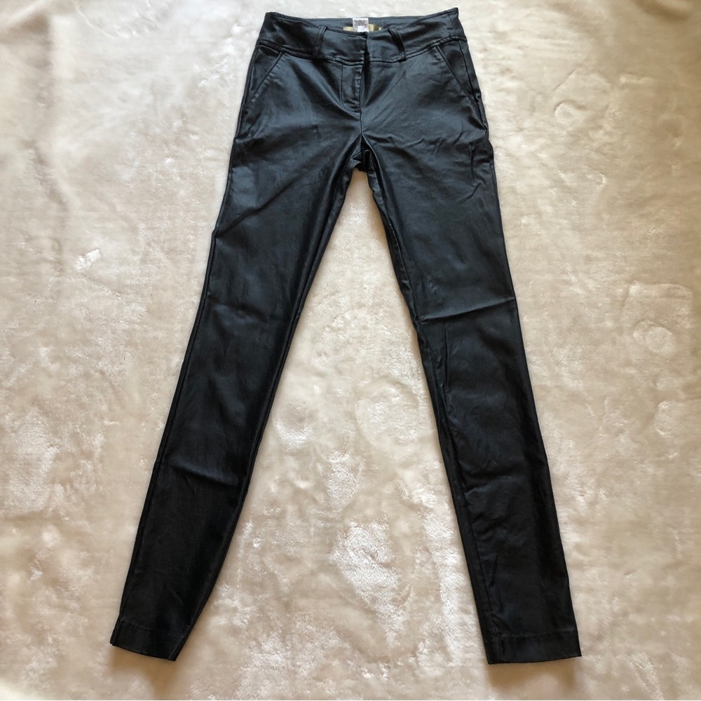 Dazz Black Faux Leather Low Rise Stretchy Skinny Pants Size Small